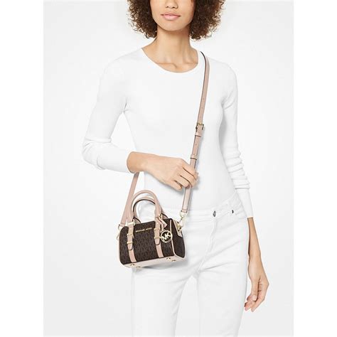 michael kors crossbody bag white and brown|Michael Kors extra small crossbody.